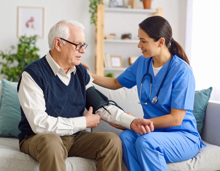 Caregiver and senior sharing a joyful moment